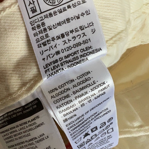 NWT LEVI'S 501 High Rise Button Fly Shorts With Butterfly Detail Size 28 - Picture 7 of 8